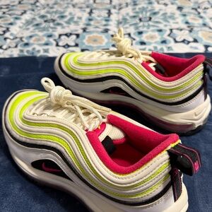 Nike Air Max 96 - Adult. White, Neon & Pink. Light wear. Great shape